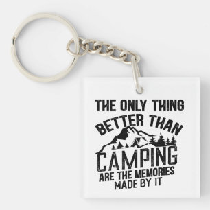 Grappige camper slogan zomer camping citaten sleutelhanger