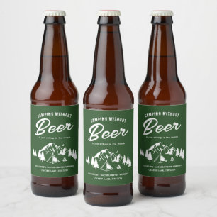 Grappige Camping Bachelorette Bier Etiket