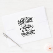 Grappige camping drink gezegden ronde sticker (Envelop)