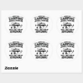 Grappige camping drink gezegden ronde sticker (Vel)