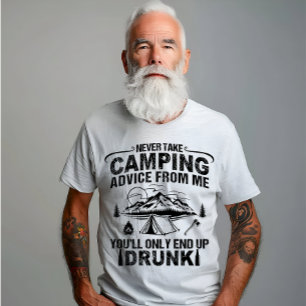 Grappige camping drink gezegden t-shirt