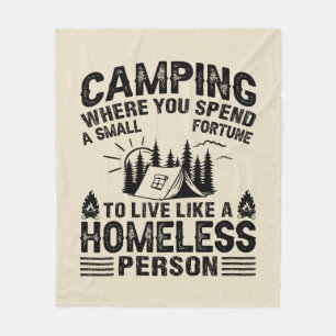 Grappige camping gezegden fleece deken