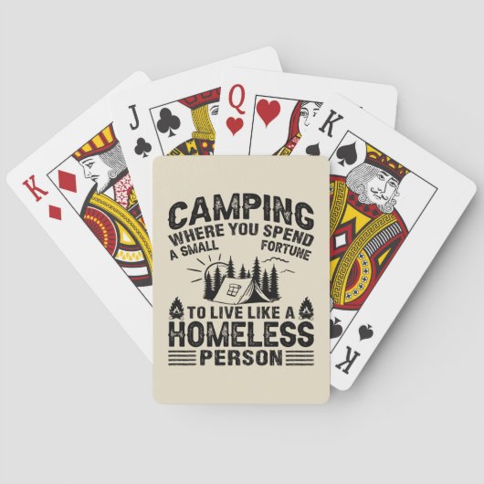 Grappige camping gezegden pokerkaarten (Achterkant)