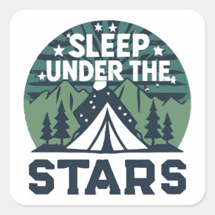 Grappige camping gezegden vierkante sticker