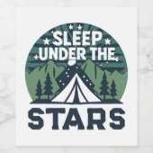 Grappige camping gezegden wijn etiket (Enkel label)