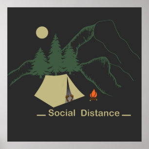 Grappige camping introvert poster