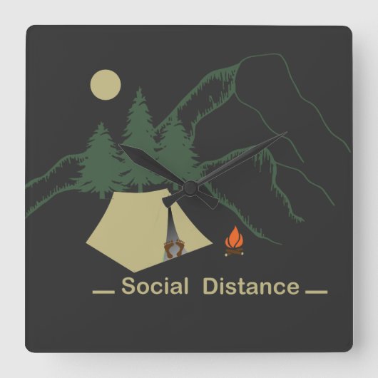 Grappige camping introvert vierkante klok (Voorkant)