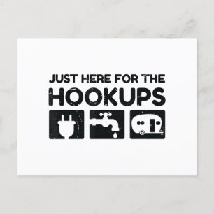 Grappige Camping RV Caravan camper hier net voor T Feestdagenkaart