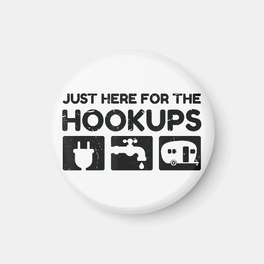 Grappige Camping RV Caravan camper hier net voor T Magneet (Voorkant)