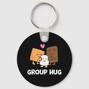 Grappige Camping Smores Groepsknuffel Cute S'mores Sleutelhanger