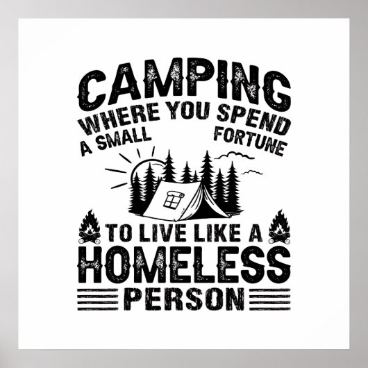 Grappige camping spreuken poster (Voorkant)