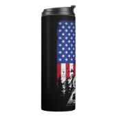 Grappige Camping Wandelen Lover Amerikaanse vlag Thermosbeker (Gedraaid links)