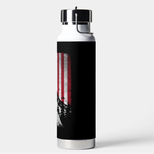 Grappige Camping Wandelen Lover Amerikaanse vlag Waterfles (Links)