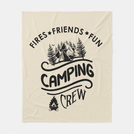 Grappige campingcrew slogan camper vrienden fleece deken (Voorkant)