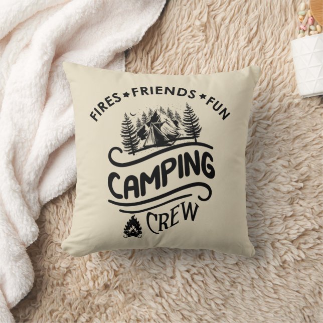 Grappige campingcrew slogan camper vrienden kussen (Deken)