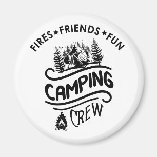 Grappige campingcrew slogan camper vrienden magneet