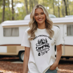 Grappige campingcrew slogan camper vrienden t-shirt