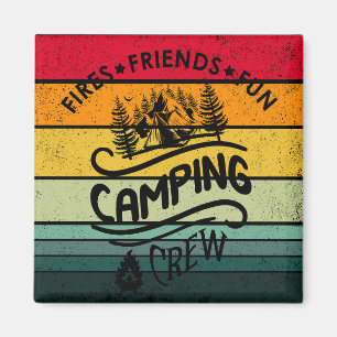 Grappige campingcrew slogan fun camper vrienden magneet