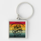 Grappige campingcrew slogan fun camper vrienden sleutelhanger (Voorkant)