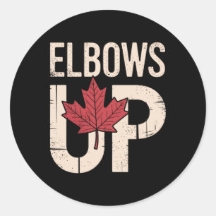 Grappige Canada Meme Ellebogen Omhoog (1)  Ronde Sticker