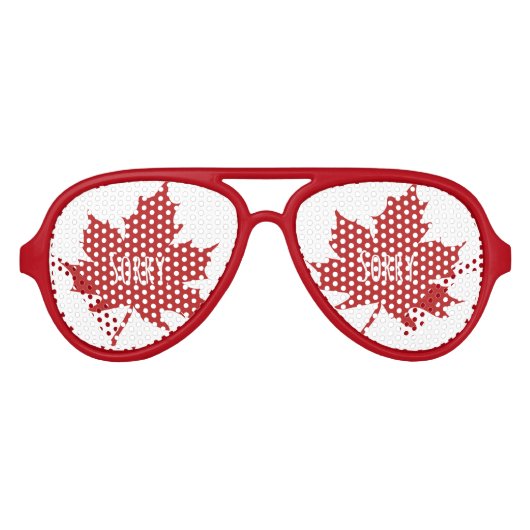 Grappige Canadese Dag Aviator Zonnebril (Voorkant)