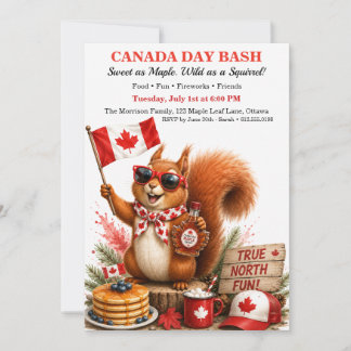 Grappige Canadese eekhoorn Canada-dag esdoorn pann Kaart