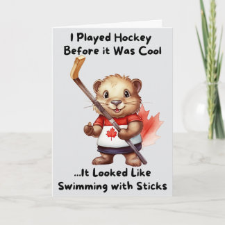 Grappige Canadese Hockey Bever Kaart