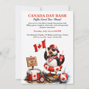 Grappige Canadese Papegaaiduiker Canada Day BBQ Zw Kaart