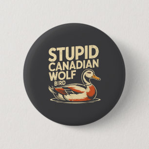 Grappige Canadese Wolf Vogel Loon Hockey Natuur Ronde Button 5,7 Cm