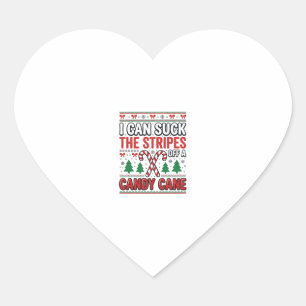 Grappige Candy Cane Kersttrui Hart Sticker