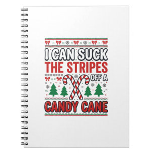 Grappige Candy Cane Kersttrui Notitieboek