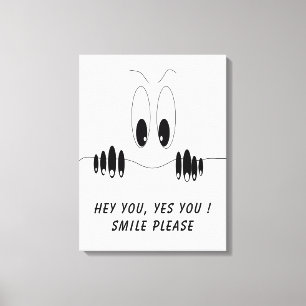 Grappige Canvas Print met Curiosity Eyes - Smile