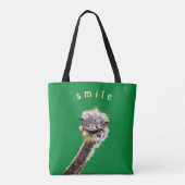 Grappige Canvas tas Happy Ostrich aangepaste kleur (Achterkant)