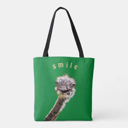 Grappige Canvas tas Happy Ostrich aangepaste kleur (Achterkant)