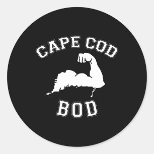 Grappige Cape Cod Bod Machusetts Zomer Beach Fitne Ronde Sticker