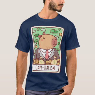 Grappige capibara in business pak kapitalisme capi t-shirt