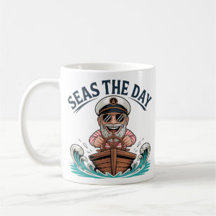 Grappige Captain Design Zeeen de dag nautisch Koffiemok