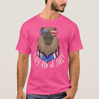 Grappige Capy 4 juli Amerikaanse vlag Capybara 4th T-shirt