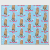Grappige Capy Kerstmis Capybara Pun Vakantie Cadeaupapier (Vlak)