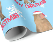 Grappige Capy Kerstmis Capybara Pun Vakantie Cadeaupapier (Rol Hoek)