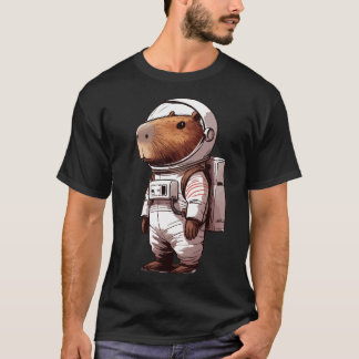 Grappige Capybara Astronaut Space T-shirt