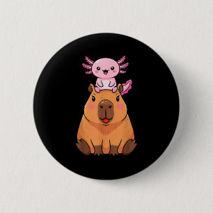 Grappige Capybara Axolotl Kawaii Jongens Meisjes A Ronde Button 5,7 Cm