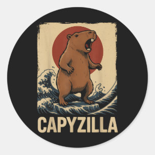 Grappige Capybara Boys Meisjes Kinder Mannen Capyz Ronde Sticker