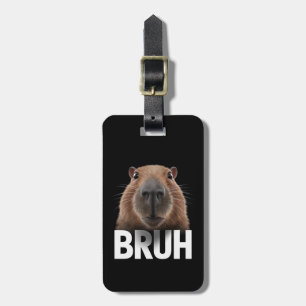 Grappige Capybara Bruh Bagagelabel