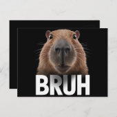 Grappige Capybara Bruh Briefkaart (Voorkant / Achterkant)