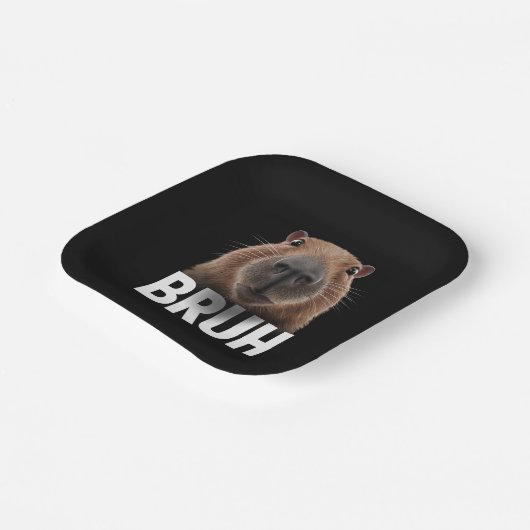 Grappige Capybara Bruh Papieren Bordje (Gebogen)
