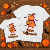 Grappige Capybara "Cappy Halloween" Cartoon T-shirt