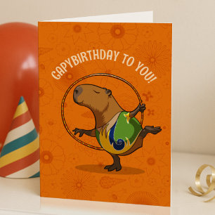 Grappige Capybara Capy-verjaardag voor Jou! Verjaa Kaart