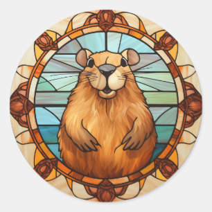 Grappige Capybara, Capybara Fan Ronde Sticker