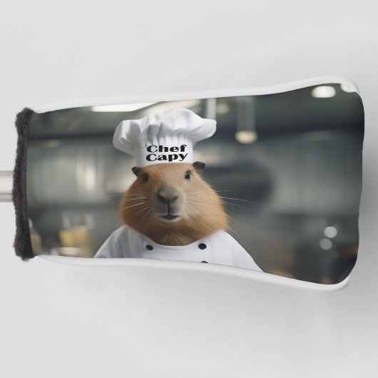 Grappige Capybara Chef, Golf Putter Hoesje, Golfheadcover (Voorkant)
